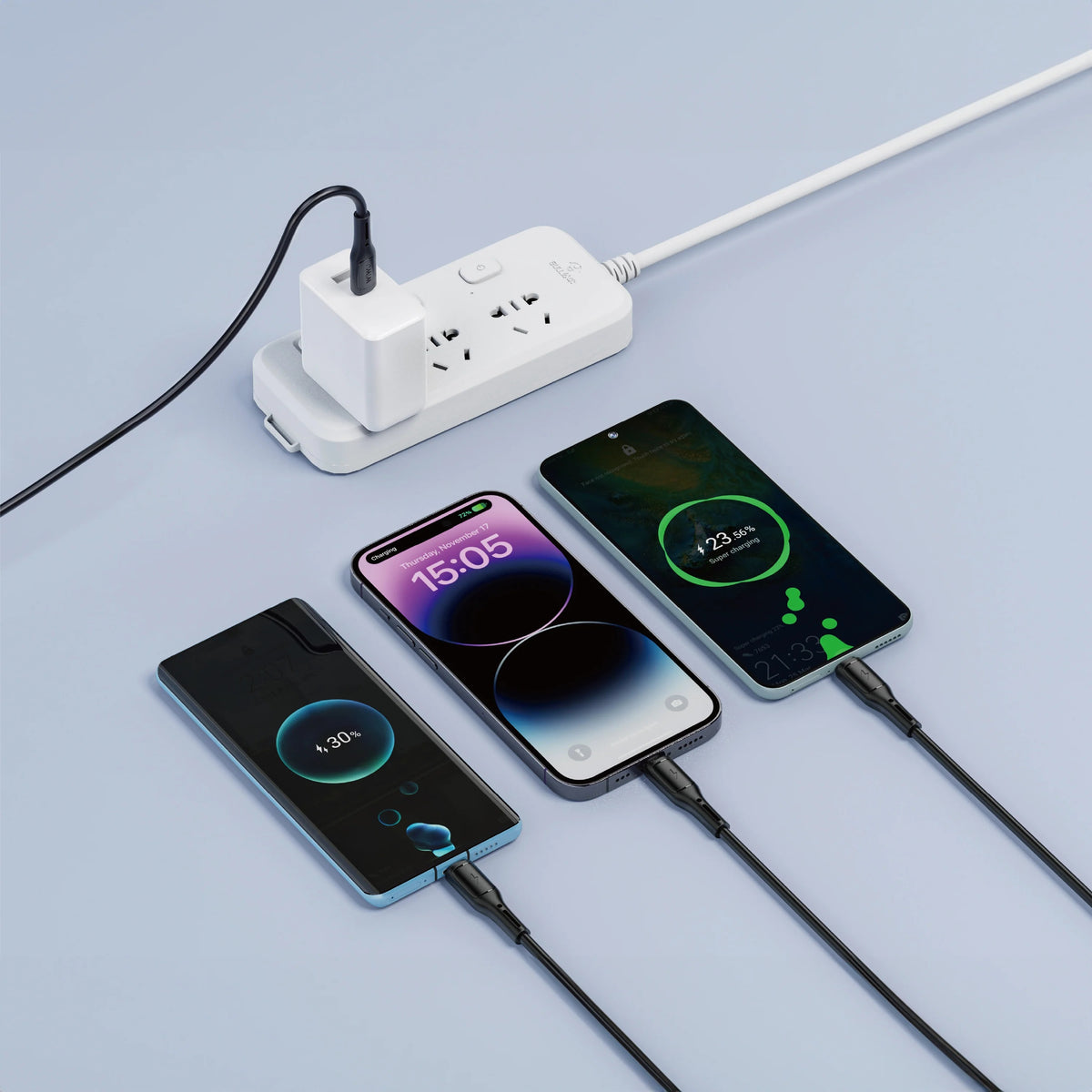 WiWU StarLink Wi-C046E Cable 3-in-1 60W Fast Charging Type-C + Lightning + Micro USB Cable