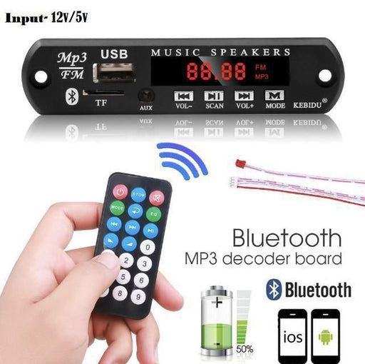 5V / 12V USB Bluetooth MP3 WMA FM AUX Decoder Board Audio Kit with Remote