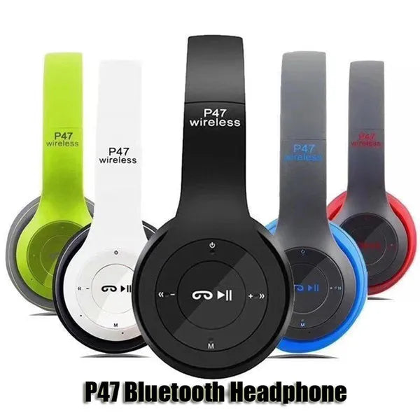 P47 Wireless Over-Ear Headphones | Bluetooth Gaming Headset with Mic & TF Card