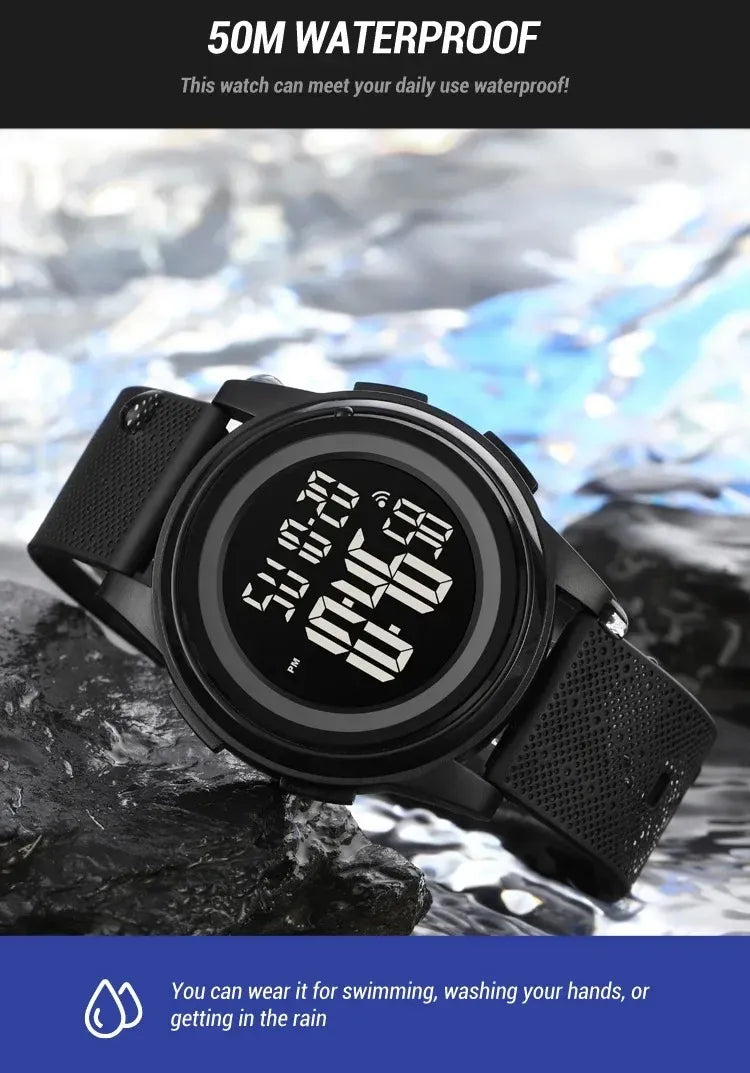 SCMI 1895 Digital Wristwatch Casual Countdown Sport Watches Men LED Light Chrono Alarm Clock 5Bar Wa