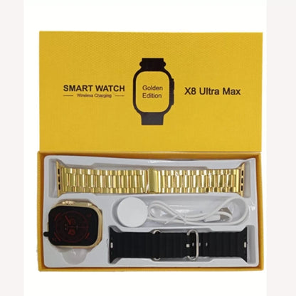 X8 Ultra Max Smartwatch Golden Edition with Extra Strap ( Black Color )