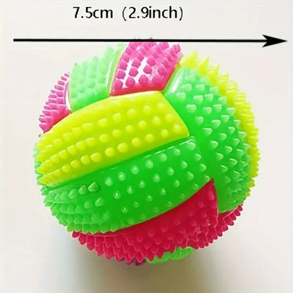 Glowing Spiky Dog Ball – Battery-Powered Chew & Dental Care Toy for Interactive Play