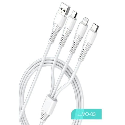 3 In 1 Fast Charging Cable for - Type C, I Phone and Micro Cables