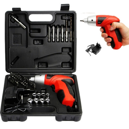 45 Pieces Cordless Electric Screwdriver Set, Rechargeable Drill with LED Light