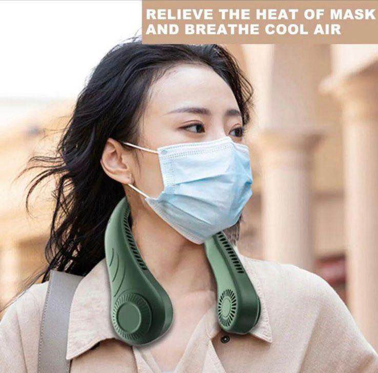 Portable Foldable Bladeless Neck Fan – Wearable Hands-Free Cooling Fan for Travel, Sports & Outdoor