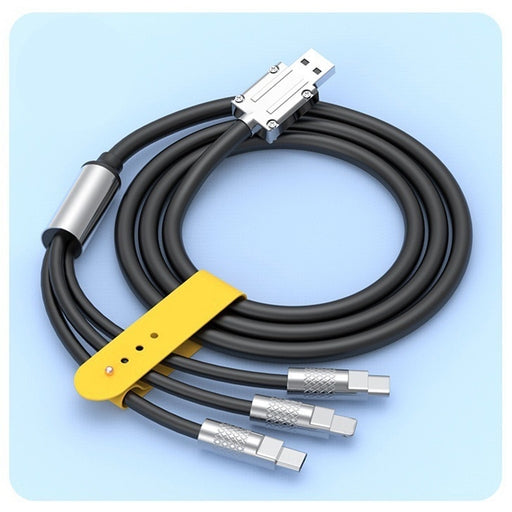 Fast Charging Cable 6a 120W, Multi Charging Cable 1 Meter, Universal Charging Cord 3 in 1 Type C/Mic