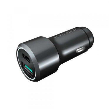 100% Genuine Powerology 36W Car Charger PD + QC3.0 With USB-C To USB-C Cable