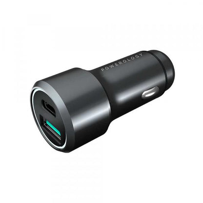 100% Genuine Powerology 36W Car Charger PD + QC3.0 With USB-C To USB-C Cable
