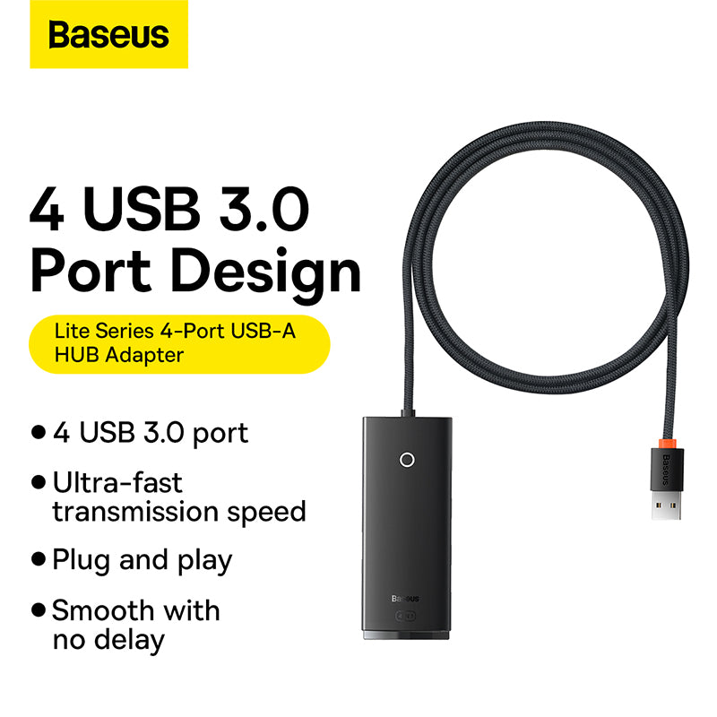 Baseus Airjoy Lite Series HUB Adapter USB-A  to 4x USB 3.0 cable 100cm