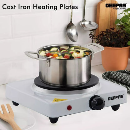 Geepas 1000W Single Hot Plate - Flexible & Precise Table Top Cooking - GHP32013