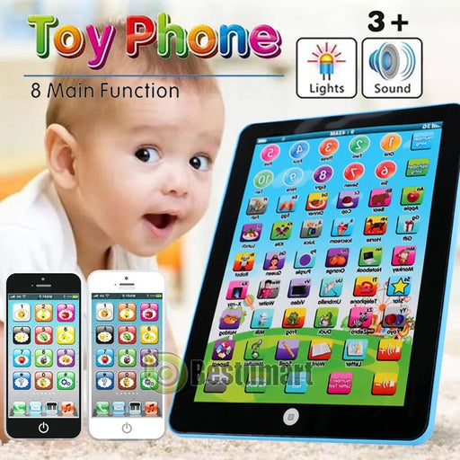 Kids Educational Learning Tablet with 3D Alphabet & Number Keys, Piano Toy for Toddlers, Interactive