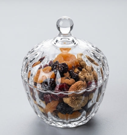 Glass Candy Dish with Lid Crystal Candy Serving Bowl Sugar Bowl