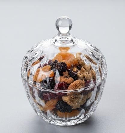 Glass Candy Dish with Lid Crystal Candy Serving Bowl Sugar Bowl