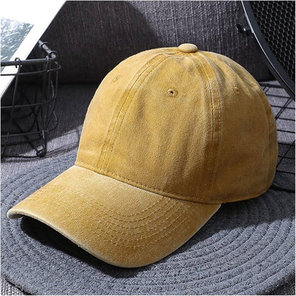 Premium 100% Cotton Solid Color Baseball Cap | Washable Unisex Sport Visor Snapback Hat