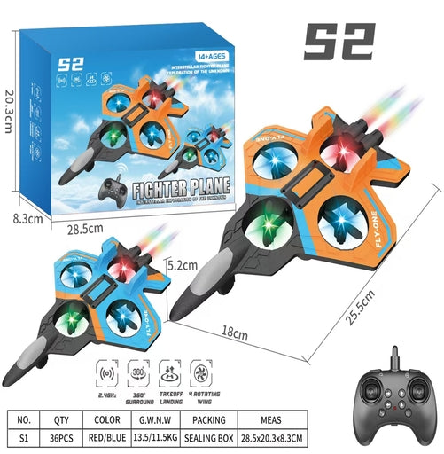 S2 Fighter Plane RC Drone S2 Fighter Plane with 360° Rotation & 4 Motor Wings S2 Fighter Plane