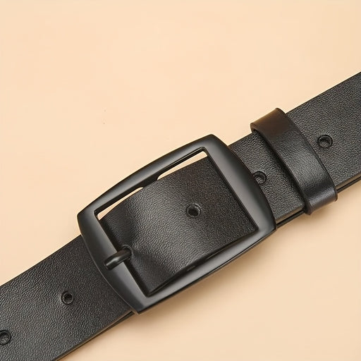 1Pc of Stylish PU Leather Belt for Men, Featuring a Simple and Vintage Design with a Smooth Buckle
