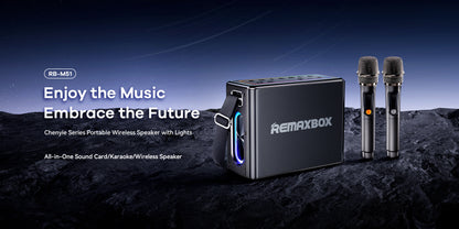 Remax RB-M51 Chenyie Series Portable Wireless Speaker With Light & Dual Wireless Mic (120W)