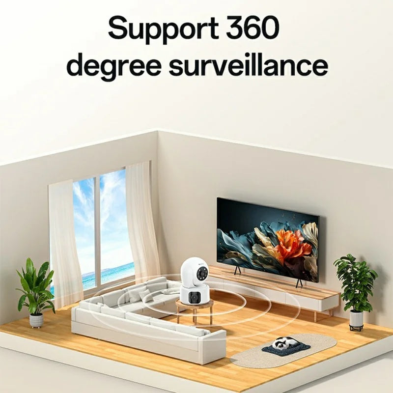 Yesido KM16  Dual Lens Smart Indoor HD Dual Camera With Night Vision | 4 Mega Pixels | Resolation 1920×1080