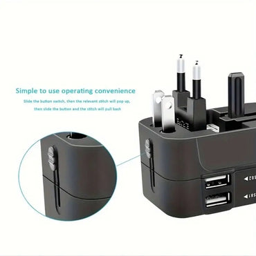 Travel Charger with Dual USB Charging Ports, 2 USB Charger World All in One Universal Travel Charger