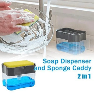 2 In 1 Soap Pump Plastic Dispenser for Dishwasher Liquid Holder