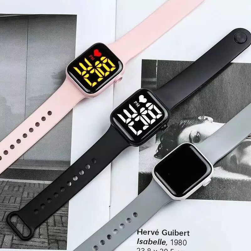 LED Digital Silicone Band Sports Belt Watch for Smart Men Boys Gents Ladies Unisex LED Watches