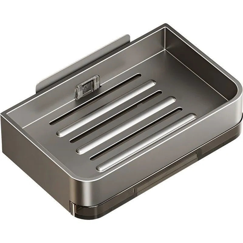 Wall-Mounted Self-Adhesive Soap Holder | Draining Plastic Soap Dish Tray