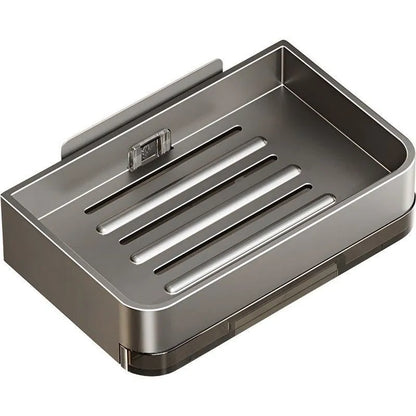 Wall-Mounted Self-Adhesive Soap Holder | Draining Plastic Soap Dish Tray
