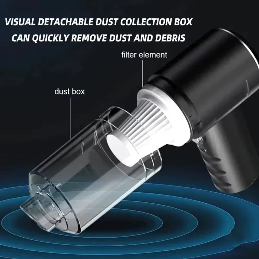 Efficient Cordless USB 3 in 1 Car Vacuum Cleaner with Portable Charging Function