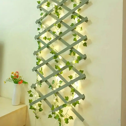 1Pc of Artificial Ivy Vine with LED String Lights, Green Leaf Garland Chandelier, Suitable for Wall