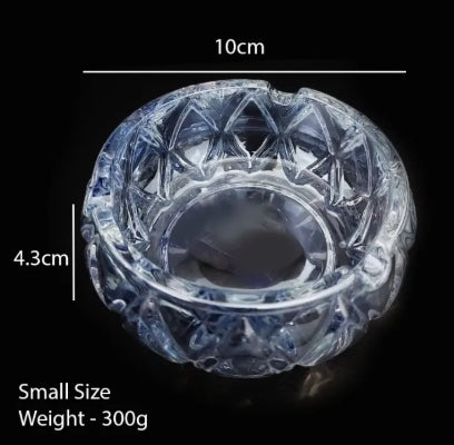 Crystal Ashtray, Transparent Classic Design, Home Ashtray & Outdoor -Large /Small (1Pc /2Pcs)