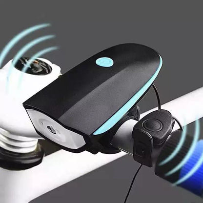 Bicycle LED Headlight with Horn Speaker – Front Light & Bike Bell, USB Rechargeable Bike Accessory