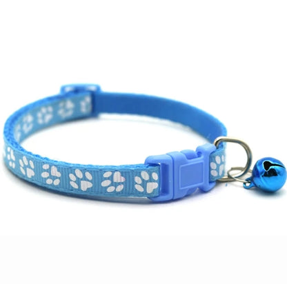 Cute Paw Design Cat Collar with Bell and Cat Belt - Adorable Accessory for Your Feline Friend