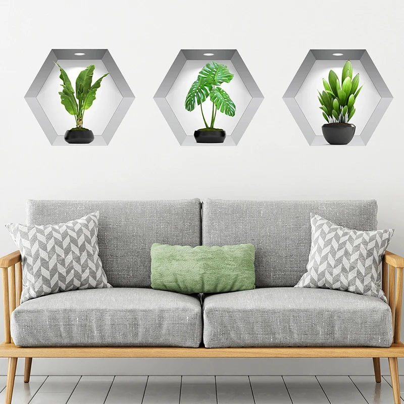 3D Vase Sticker Wall Sticker Home Decoration animals tree bridge baby children bedroom room decor wall stickers removable kids nursery decal Mirror Dear Wall Decoration Stickers wall deco