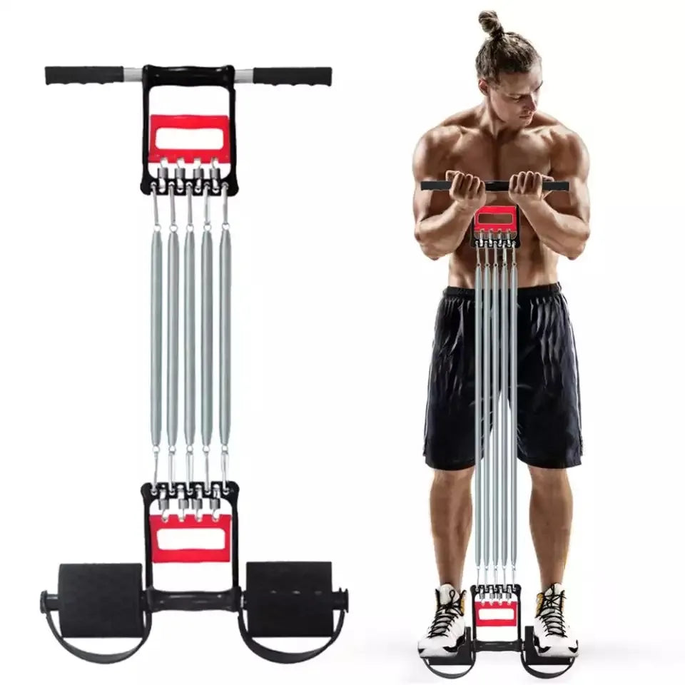 3-In-1 Chest Expander & Hand Grip Exerciser | Multifunctional Pedal Pull Rope Fitness Equipment