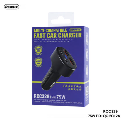 Remax Car Charger Duke Series 75W 2 Type-C + 2USB