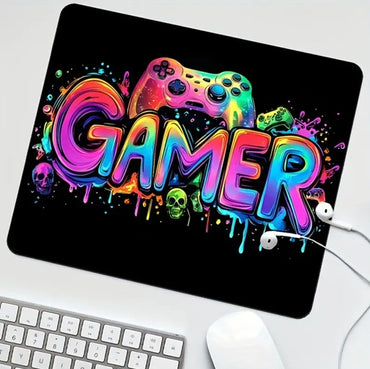 Large Gaming Mouse Pad, UV Reactive Non-Slip Desk Mat, Washable Polyester E-Sports Computer Pad