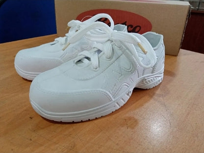 Girls Lace up Waterproof School Shoes White