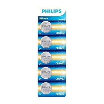 100% Original Philips CR2032 Lithium Battery 5 Pcs Pack