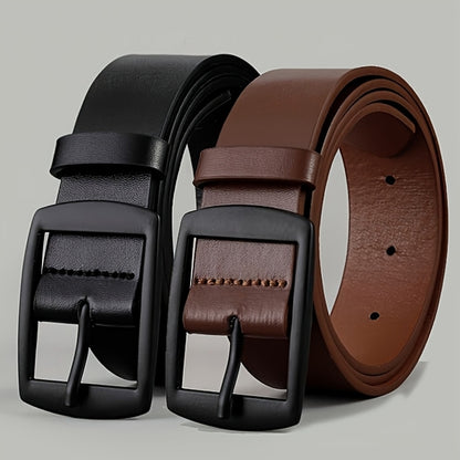 1Pc of Stylish PU Leather Belt for Men, Featuring a Simple and Vintage Design with a Smooth Buckle