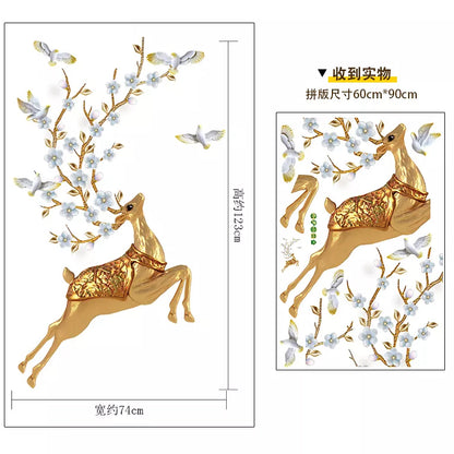 Buy More Gold Deer with Wall decoration stickers room wallpaper bedroom nursery kids room Home decoration Wall Stickers