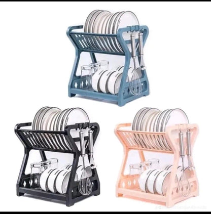 Dish Drying Rack Dish Rack Double-Layer Kitchen Dish Bowl Draining Storage Rack