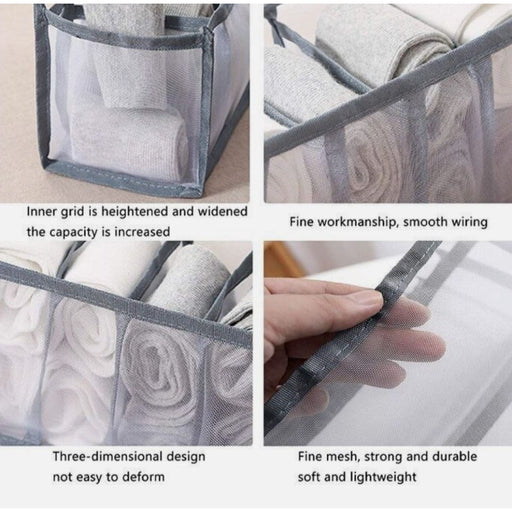 11 Compartment Home Collapsible Underwear Storage Box Nylon Organizing Dormitory Storage
