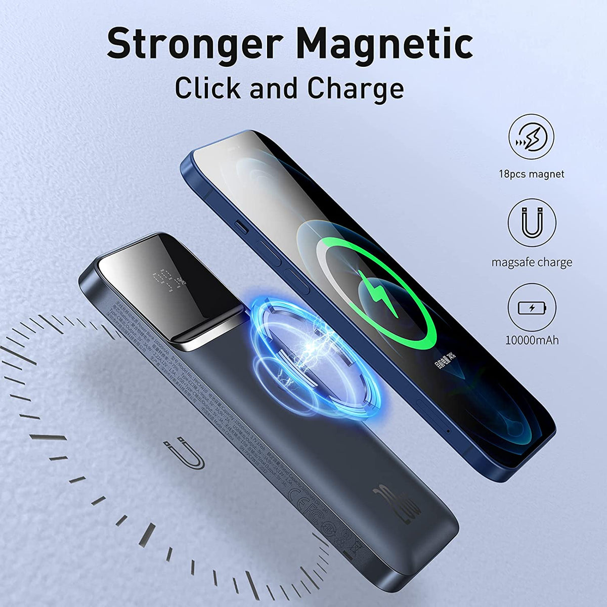 Baseus PD 20W Power Bank 10,000mAh With Magnetic MagSafe Wireless Charging & USB-C