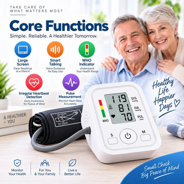 Blood Pressure Meter Powered by USB-C and Battery Both