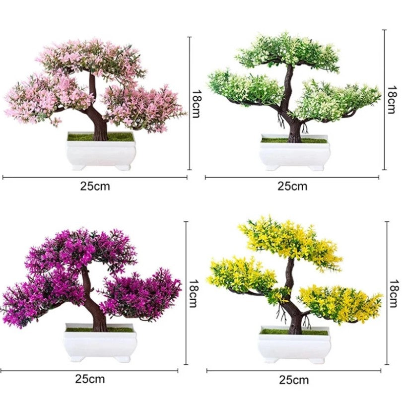 Artificial Plants Bonsai Small Tree Pot Plant Flowers Potted Ornaments for Home Room Table
