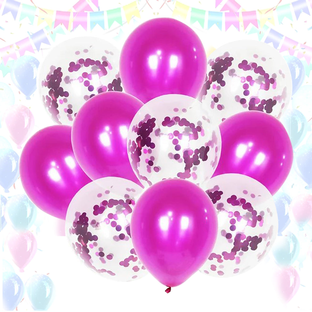 10 Pcs Foil Balloon Set with 5 Confetti & 5 Chrome Balloons Wedding Birthday Anniversary Party Decoration Metallic Latex Balloons Chrome Balloon Wedding Decorations Birthday Party Supplies Baloon