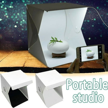 Mini Folding Lightbox Photography Photo Studio 1 Panel LED Light Soft Box with Black and White Back