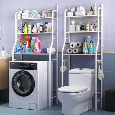 3-Tier Washing Machine Storage Rack, Laundry Organizer Shelf for Front Load Washing Machine