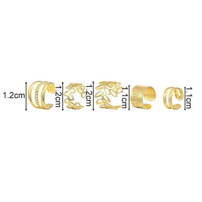 5PC C-Shape Ear Clips – Stylish No-Piercing Earrings, Comfortable Fit for Women, Perfect for Daily
