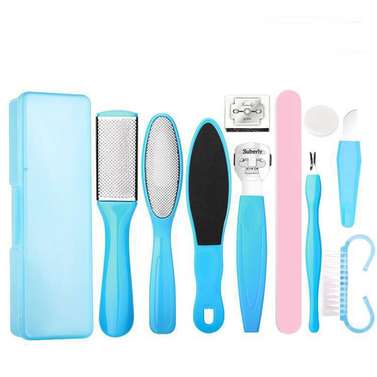 Professional Stainless Steel Pedicure Tools Set 10 in 1, Foot Care Kit, Nail Toe Rasp Peel Dead Hard Skin Callus Remover Feet Care Pedicure